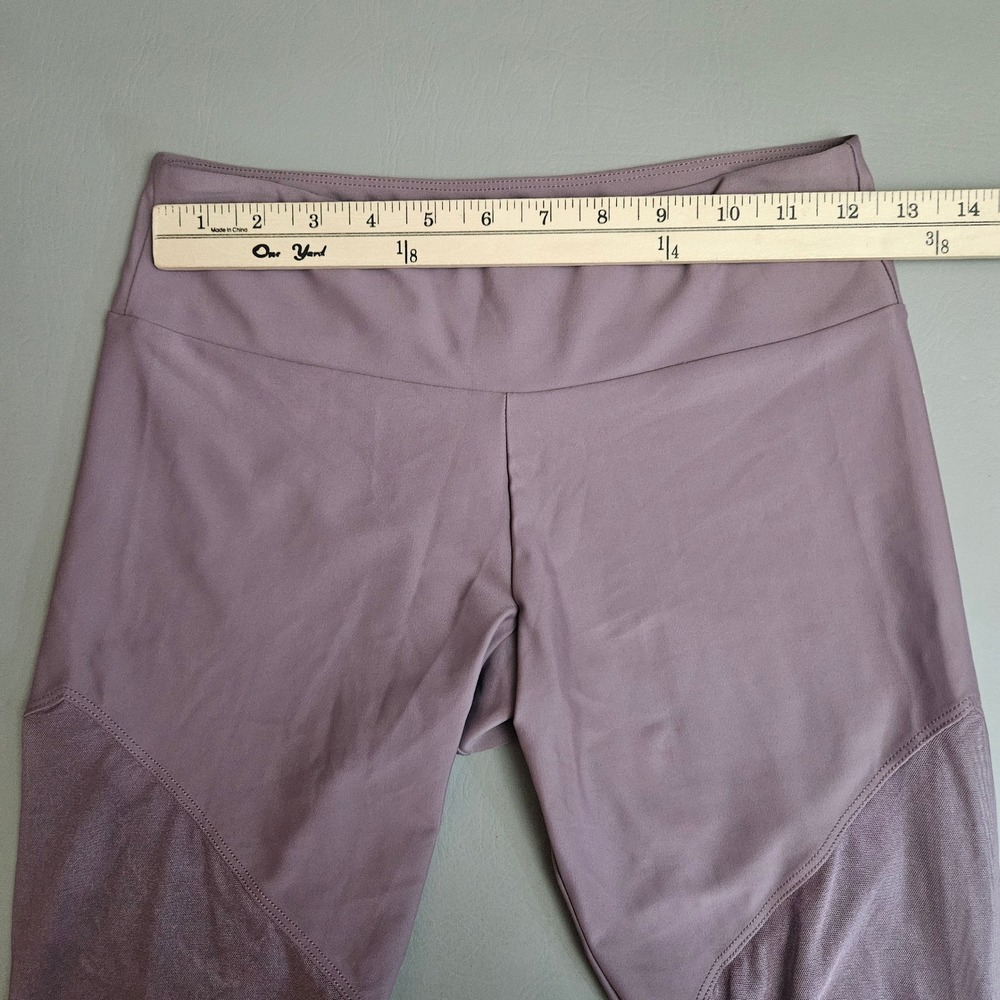 Onzie Flow Women Petite Small Purple Mesh Panel Cropped Yoga Activewear Leggings - Picture 5 of 7